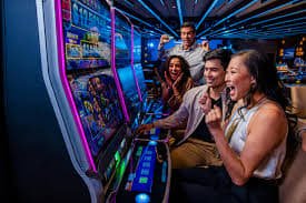 Slot game category selection screen showing various titles on bet 11